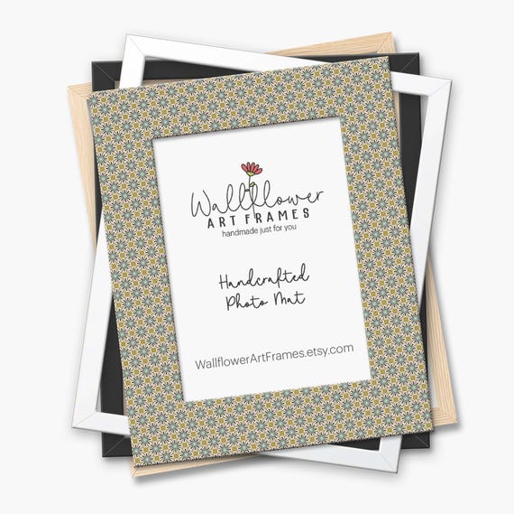 Vintage Mosaic Photo Mat | Decorative Picture Matte Insert | Patterned Frame Matting | Gallery Wall Art