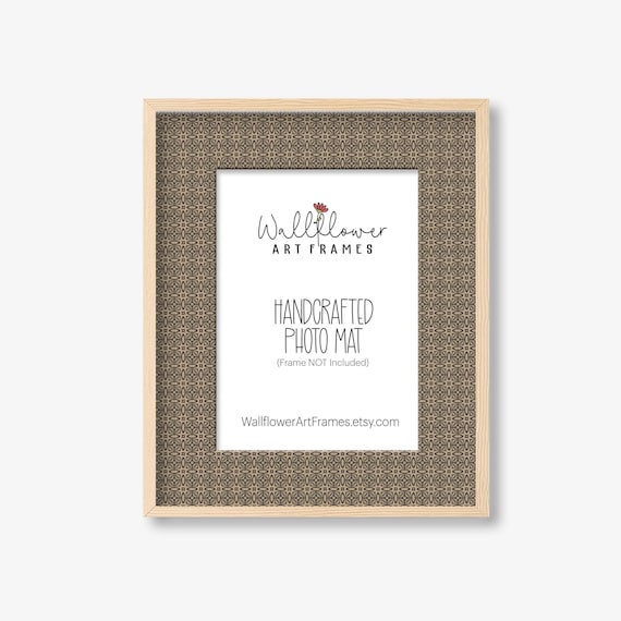Decorative Photo Mat, Vintage Style Frame Insert, Boho Gallery Wall, Handcrafted Matboard, (10 sizes)
