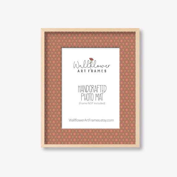 Decorative photo matboard, sunburst pattern picture matting, frame mat for gallery wall -  Handcrafted/10 Sizes