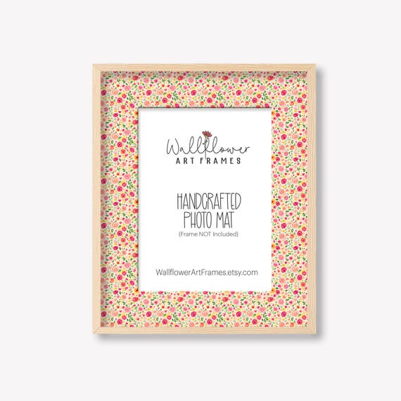 Spring Flower Framing Mat, Preppy Cottagecore Wall Art, Colorful Gallery Wall Idea, 10 sizes