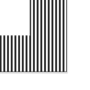 Striped Matboard for Frame, Minimalist Black & White Print Mat, Custom Photo Matting, Unique Wall Decor - 10 Sizes