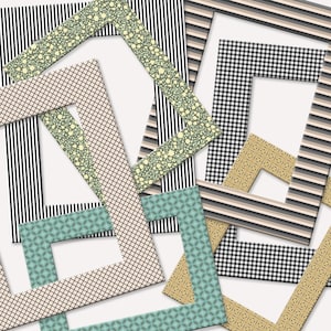 Various colors and sizes of patterned mat boards scattered to show examples