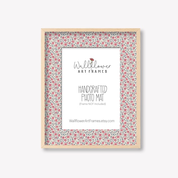 Pink Flower Photo Mat, Cottagecore Style Wall Art, Wedding/Baby/Dorm Frames, 10 sizes