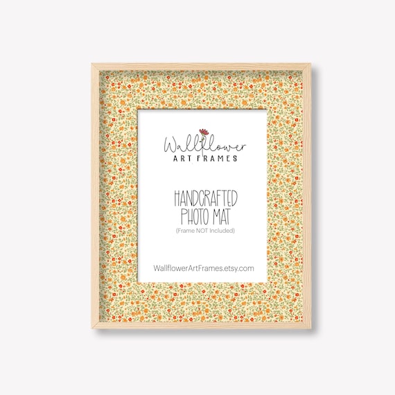 Ditzy Flower Photo Mat, Cottagecore Grandmillennial Vintage Frame Insert, 8x10 8x8 5x7