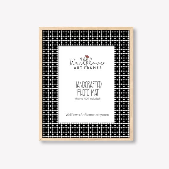 Gallery Wall Decor, Black & White Photo Mat, Modern Minimalist Frame Matte, Wedding Keepsake, 10 sizes
