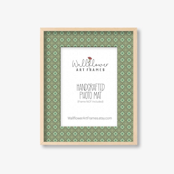 Green Boho Geometric Photo Mat, Vintage Inspired Gallery Wall Decor, 10 Sizes