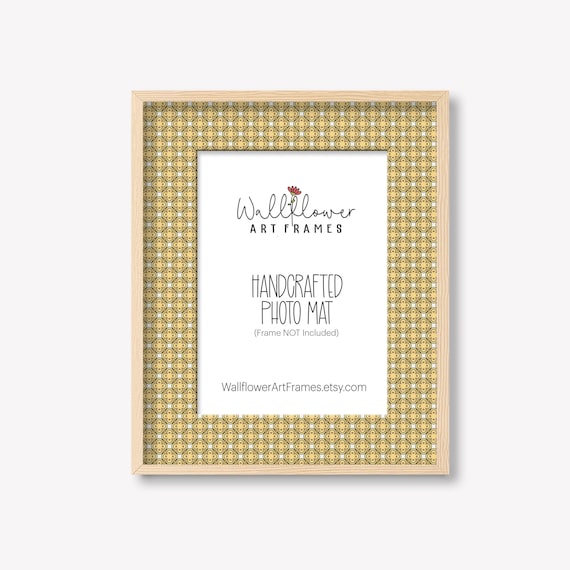 Yellow Gold Boho Photo Mat, Wedding Keepsake Frame, Decorative Gallery Wall Art (10 Sizes)