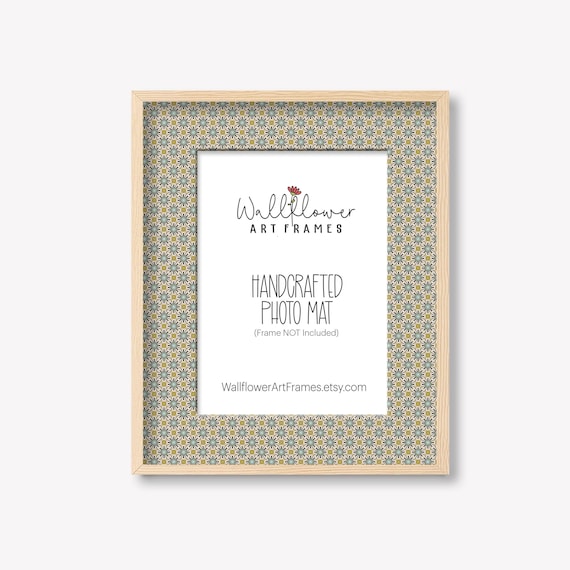 Vintage Mosaic Photo Mat | Decorative Picture Matte Insert | Patterned Frame Matting | Gallery Wall Art- 10 Sizes