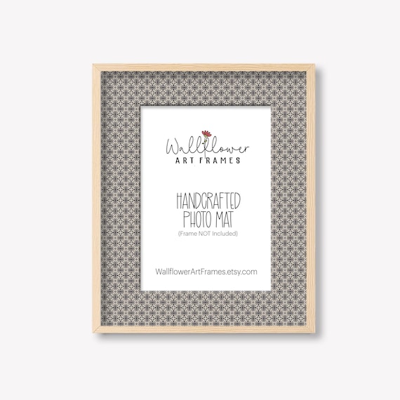 Neutral Geometric Photo Mat | Decorative Picture Mat Board | Wedding Frame Mat | Gallery Wall Mat Insert - 10 Sizes
