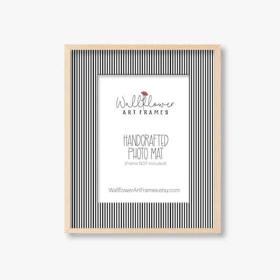 Striped Photo Mat, Black White Minimalist Wall Decor, Handcrafted Archival Quality (10 Sizes)