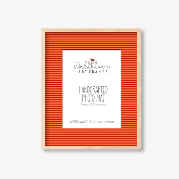 Striped Photo Mat Red Orange, Colorful Dorm Decor, Unique Gallery Wall Art (10 sizes)