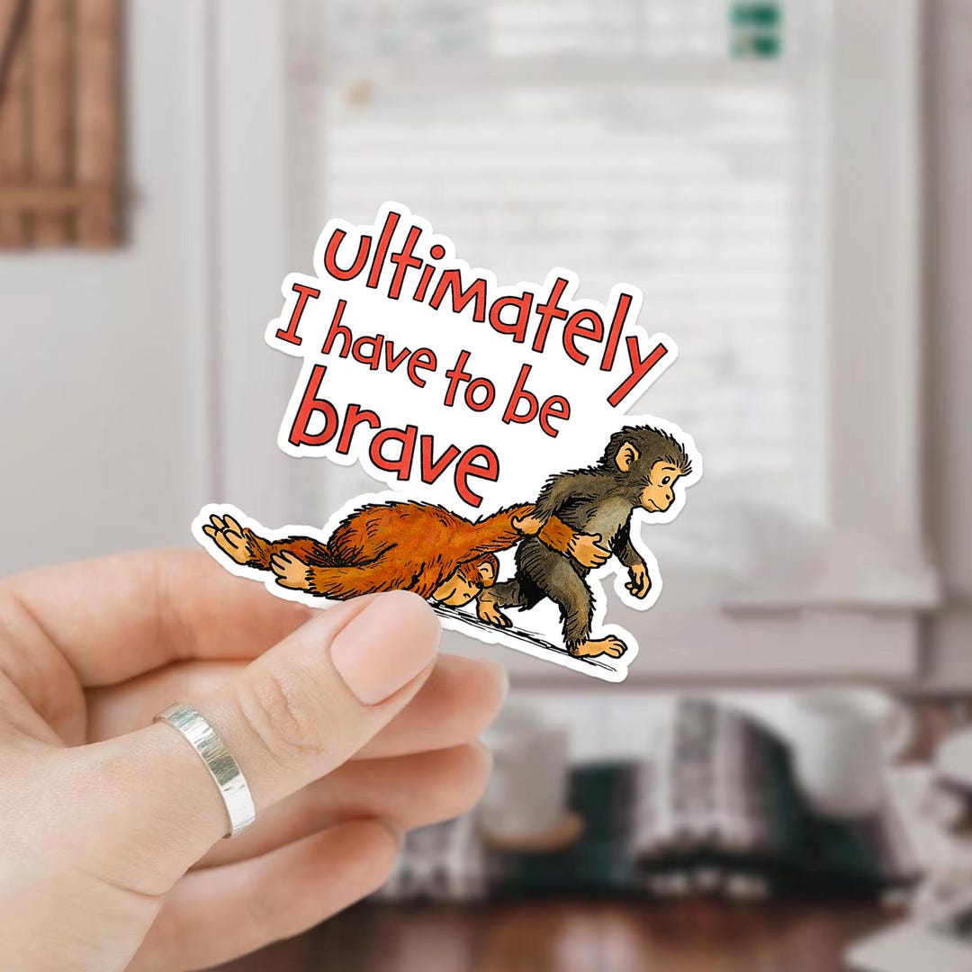 Brave Monkey Quote Sticker, Funny Punch Monkey Decal, Motivational ...