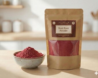 Polvo de remolacha natural: superalimento para batidos y jugos / Colorante alimentario rojo natural para repostería, pasteles y dulces / Rico en vitaminas / Sin OGM