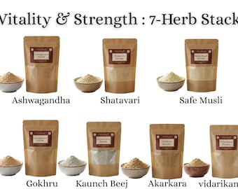 Ayurvedisk mäns vitalitet och styrka - 7 örter med superfoods, ashwagandha, safed musli och Vidarikand