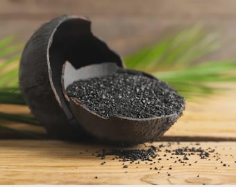 Carbón activado de cáscara de coco / Gránulos premium a granel / Para filtración de acuarios, purificación de agua y filtros de aire