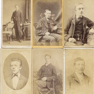 Set of 6 Cartes de Visite c.1880-1900 all of Victorian gentlemen