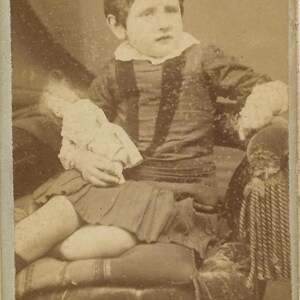 Lovely CDV of "Maudella Hall" with doll, Blackpool, 1866
