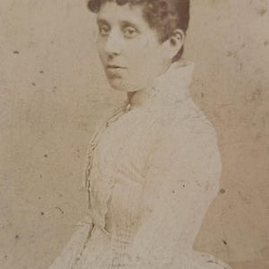 CDV of a woman in white, circa 1870
