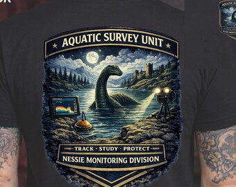 Nessie Monitoring Division Shirt, Loch Ness Monster Aquatic Survey Unit Tee, Cryptid Lake Patrol T-Shirt, Nessie Research Gift