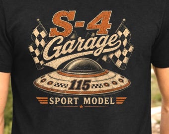 S4 Garage Sport Model Shirt, Element 115 UFO T-Shirt, Area 51 Alien Tee, Bob Lazar Inspired Sci-Fi Conspiracy Gift