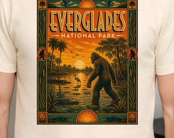 Everglades National Park Skunk Ape Shirt, Florida Cryptid Tee, Bigfoot Swamp Monster Shirt, Retro Nature Gift