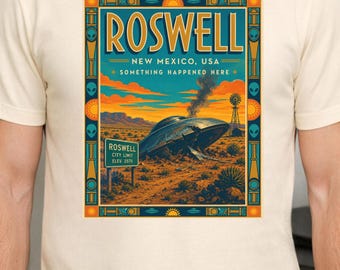 Roswell UFO Crash Shirt, Roswell New Mexico Tee, Alien Conspiracy Shirt, Vintage Area 51 Shirt, UFO Enthusiast Gift