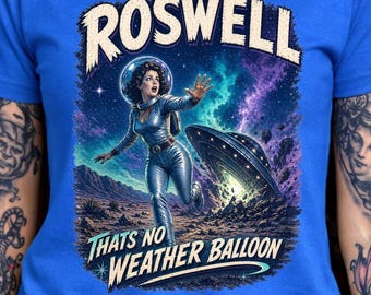 Roswell Alien Tee, UFO Conspiracy Shirt, Retro Sci Fi Mystery Graphic, Believe Style Shirt