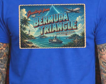 Greetings From The Bermuda Triangle Shirt, Mystery Travel Postcard Tee, Weird Americana Conspiracy Shirt, Mystery Gift