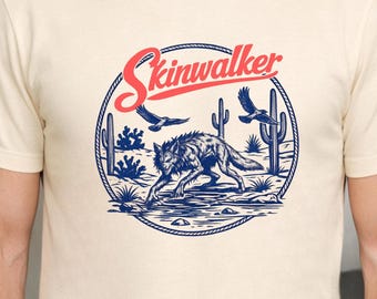 Skinwalker Shirt, Vintage Cryptid Tee, Desert Monster Shirt, Southwestern Folklore Shirt, Paranormal Gift for Cryptid Fans