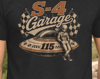 Camiseta de carreras OVNI S-4 Garage Element 115, camiseta del equipo de carreras alienígenas, camiseta OVNI modelo deportivo, camiseta retro de ciencia ficción, regalo del Área 51