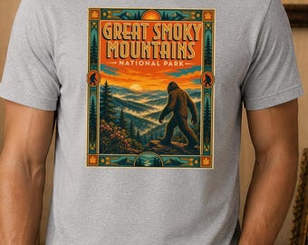 Great Smoky Mountains National Park Bigfoot Shirt, Smoky Mountains Sasquatch Tee, Hiking and Camping Gift, Appalachian Trail shirt