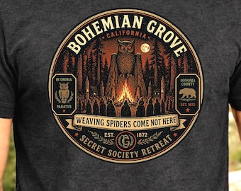 Bohemian Grove T-Shirt Secret Society Shirt Occult Tee Conspiracy Graphic Tee California Redwoods Shirt Dark Forest Aesthetic Shirt