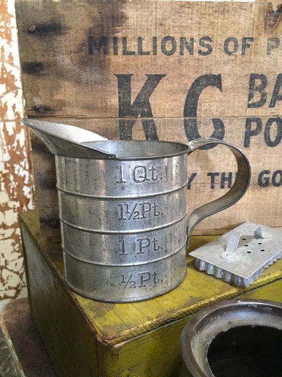 Vintage Metal Kitchen Measuring Cup Farmhouse Kitchen Etsy