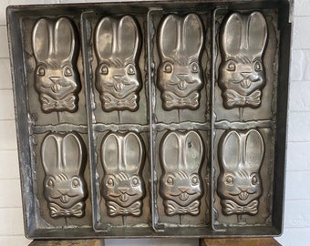 Antique Bunny Chocolate Mold Easter Candy Rabbits