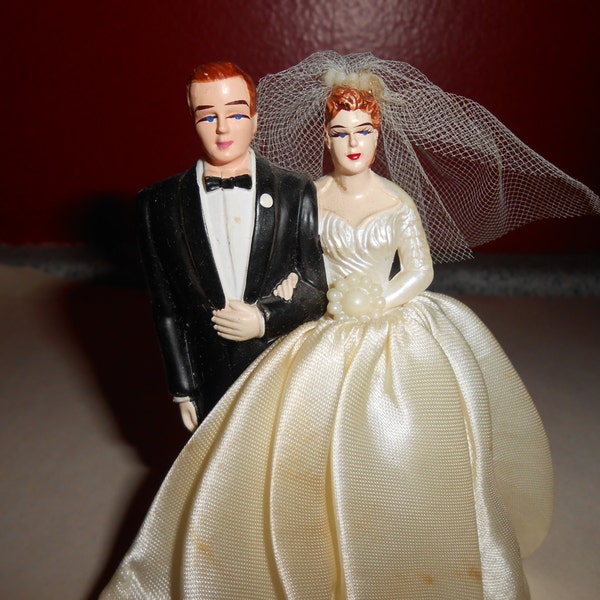 Vintage 1950s Hollywood Regency Bride Groom Wedding Cake Topper Figurine by Coast Novelty 1953