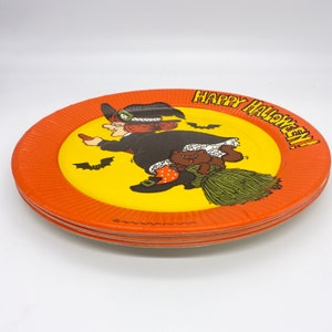 Set of 8 1979 NOS Halloween Paper Plates Party Supplies American Greetings 9 inch Bild 3