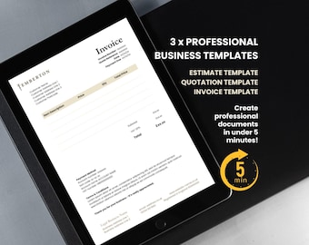 Invoice, Estimate and Quote Templates for Small Businesses Professional Editable Canva Files Modern Branding