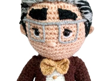 Amigurumi JACQUES LACAN 12" Handmade STUFFED Crochet Toy Doll , Psychology Action Figure , Art Plush , cloth fleece fabric rag