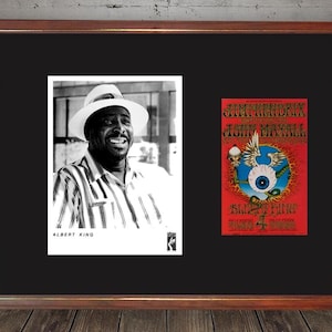 ALBERT KING 1969 FRAMED 13"x17" Photo & Concert Ticket Display Repro