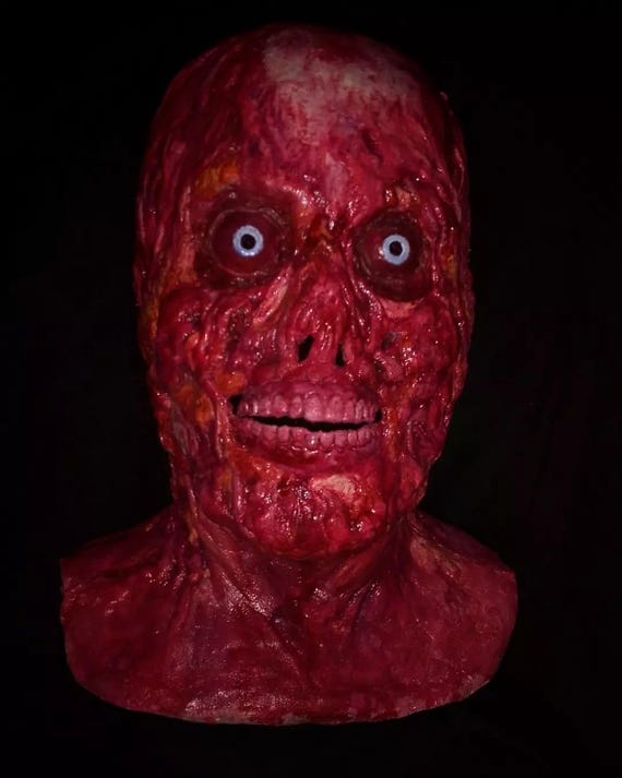 SKINLESS Latex MASK Costume Full Head Cosplay Halloween Horror bust