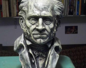 Handmade ARTHUR SCHOPENHAUER BUST Sculpture Statue German Philosopher Figure philosophy