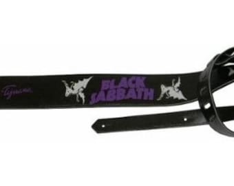 Tracolla per chitarra o basso Black SABBATH -- Ecopelle -- Regolabile