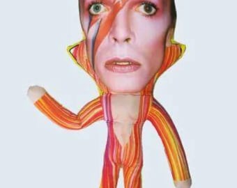 DAVID BOWIE 15" DOLL Handmade Stuffed Toy , Action Figure , Art Plush , cloth fleece fabric rag