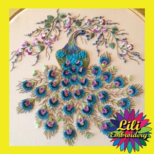 Lili - Majestic Peacock, an Advanced Brazilian Embroidery Pattern