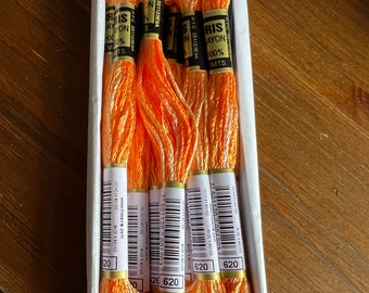 Variegated Iris Rayon Thread #620 (Pumpkin Orange) Sold Individually.