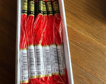 Variegated Iris Rayon Thread #606 (Red Rose) Sold Individually.