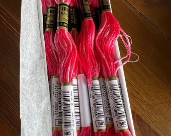 Variegated Iris Rayon Thread #585 (Rose Pink) Sold Individually.