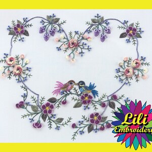 Lili - Turtelduvor, ett avancerat brasilianskt broderimönster