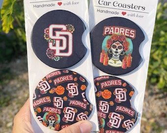 NEW City Connect SD Padres Car Coasters Neoprene | Handmade