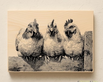 Laser Engraving File Funny Chicken Svg Png Jpg | Glowforge xTool LightBurn Digital Download | Farm Animal Wood Sign Rustic Decor Design